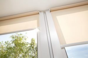 Roller blinds on a sunny day