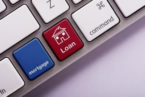 Mortgage loan on a keyboard