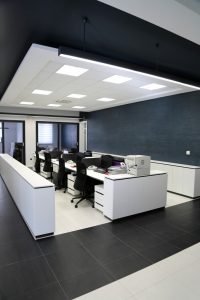 a modern and sleek office interior