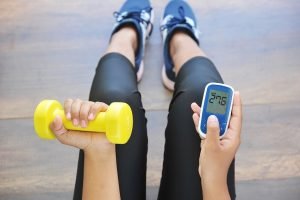 Woman working out with weights Woman working out with weights
