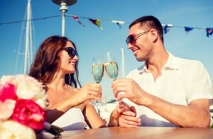 Couple celebrating wedding anniversary Couple celebrating wedding anniversary