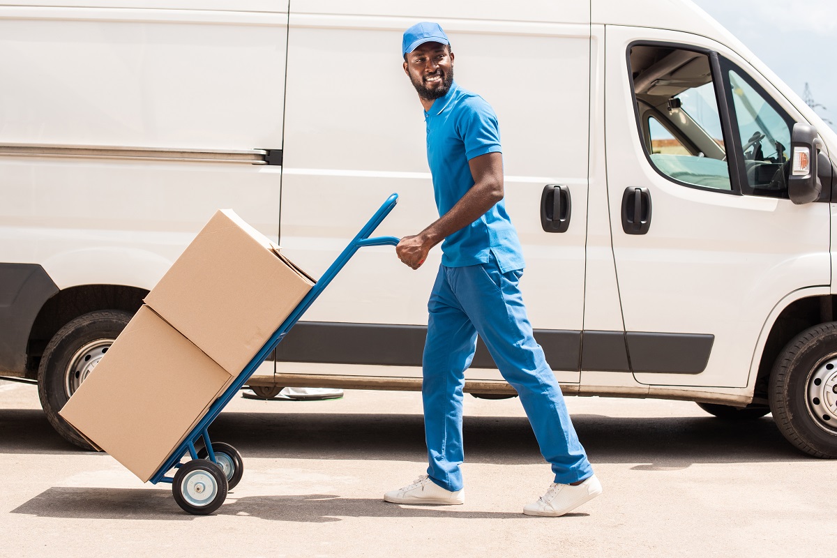 delivery guy with boxes